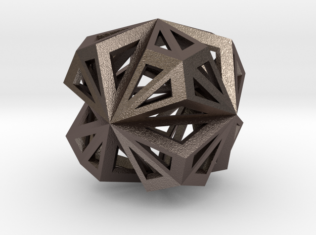 Octahedron in Polished Bronzed Silver Steel