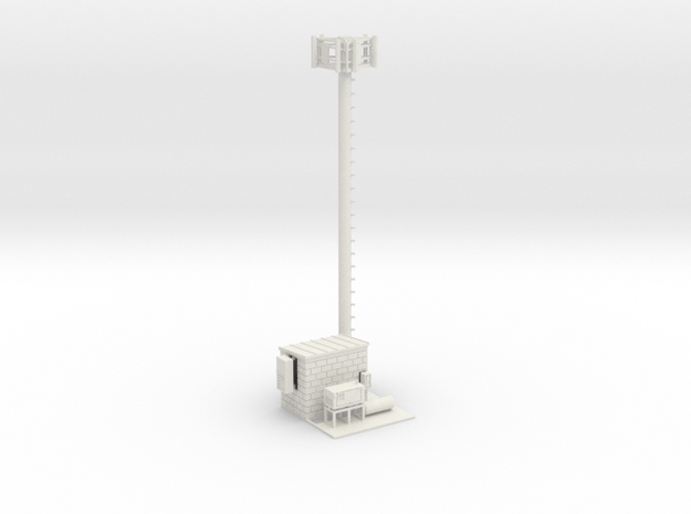 Cell Tower Site Parted 1-87 HO Scale in White Natural Versatile Plastic