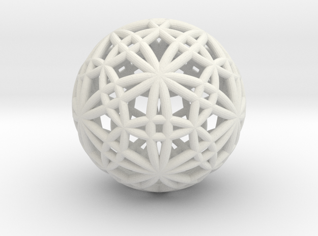 IcosaDodecasphere 1.7" in White Natural Versatile Plastic