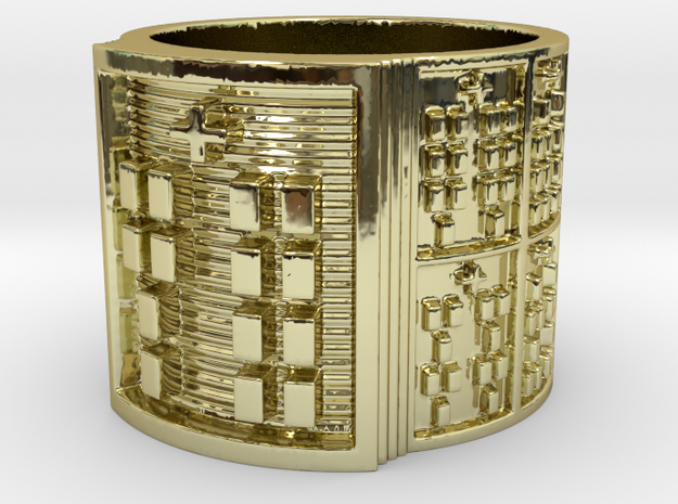 OYEKUNJUANI Ring Size 11-13 in 18k Gold Plated Brass: 12 / 66.5