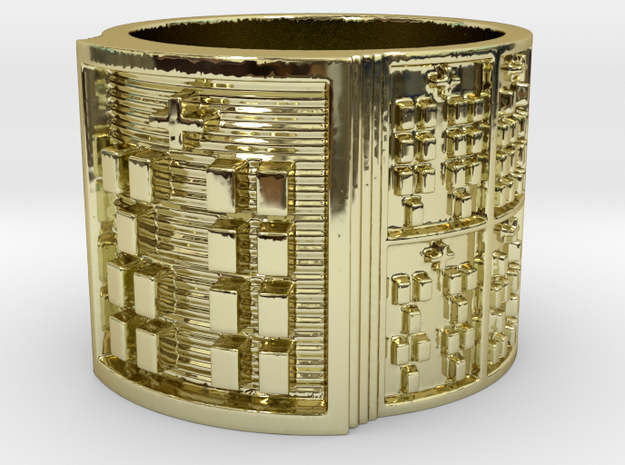 OYEKUNBIKA Ring Size 13.5 in 18k Gold Plated Brass