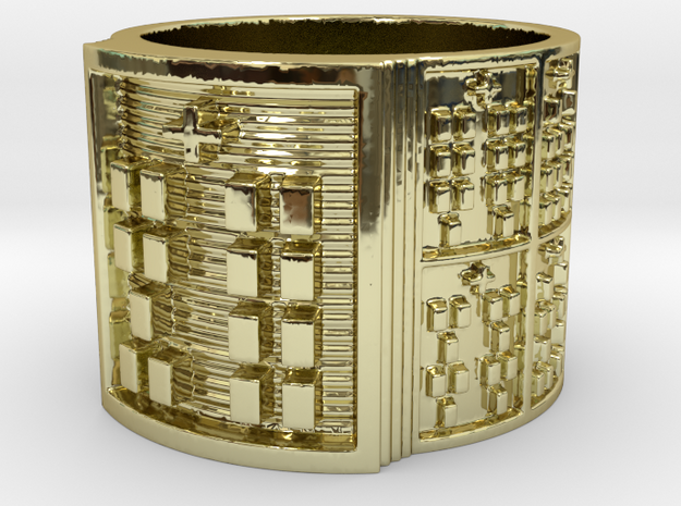 OYEKUNBATRUPON Ring Size 13.5 in 18k Gold Plated Brass