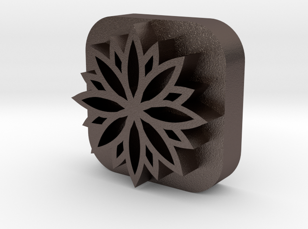 Flower-stamp in Polished Bronzed Silver Steel