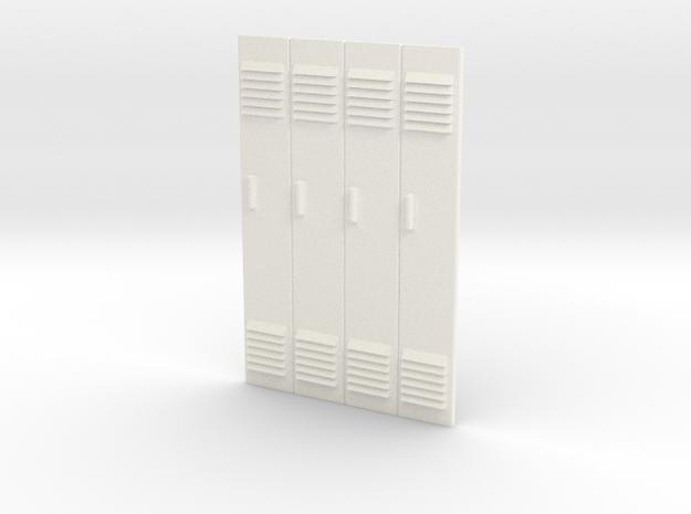 1/24 - Block of 4 Locker Fronts in White Processed Versatile Plastic
