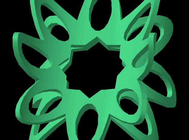 Ellipse pendant in Green Processed Versatile Plastic