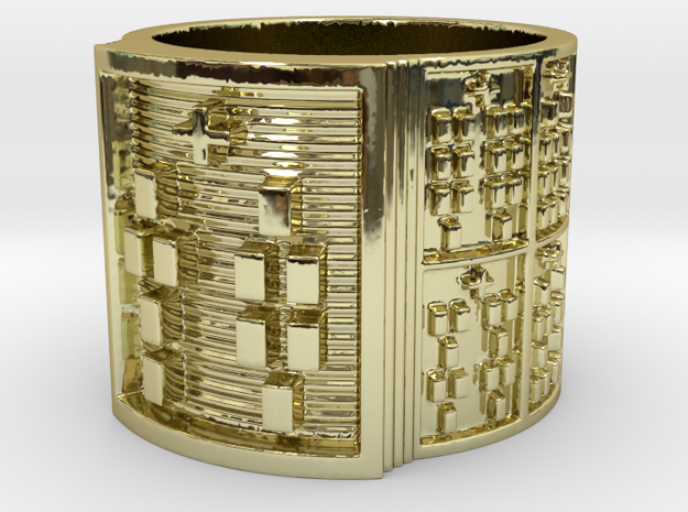 ODITAKOFEÑO Ring Size 11-13 in 18k Gold Plated Brass: 12 / 66.5