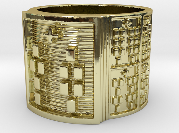 ODITAKOFEÑO Ring Size 13.5 in 18k Gold Plated Brass