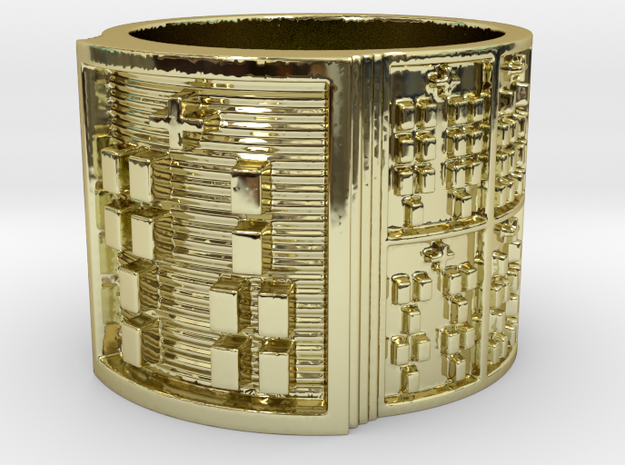 IROSOJUANI Ring Size 13.5 in 18k Gold Plated Brass