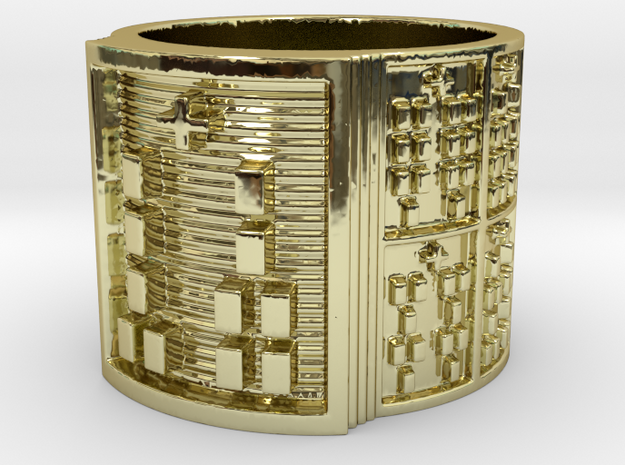 IROSOGUNDA Ring Size 11-13 in 18k Gold Plated Brass: 12 / 66.5
