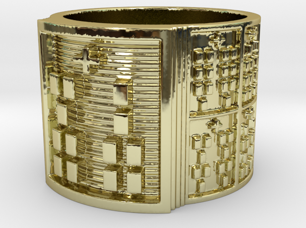 IROSOKA Ring Size 13.5 in 18k Gold Plated Brass