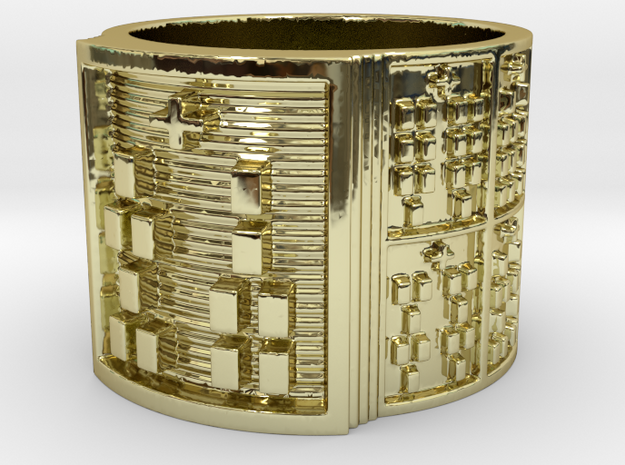 IROSOSHE Ring Size 13.5 in 18k Gold Plated Brass