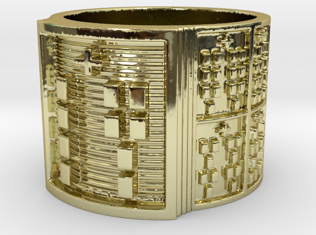 OJUANISHOBE Ring Size 14 in 18k Gold Plated Brass