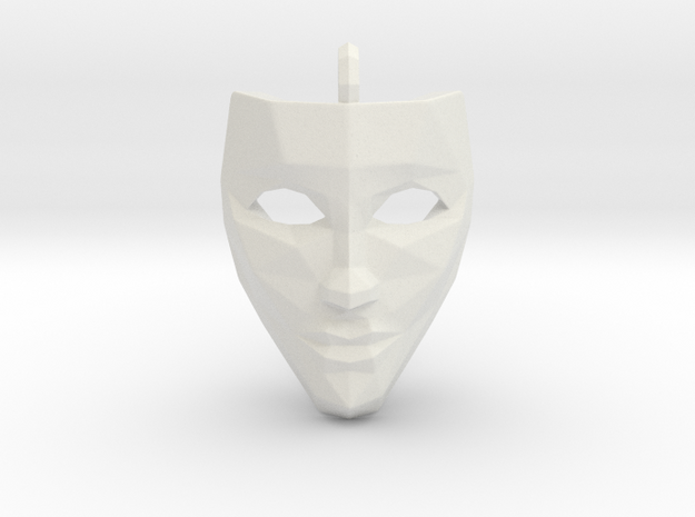 Mask Pendant in White Natural Versatile Plastic