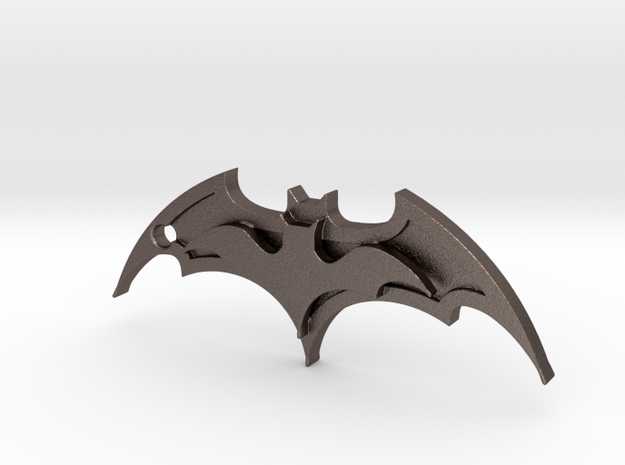 Batman Keychain in Polished Bronzed Silver Steel