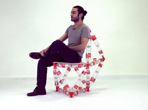 TrussFab Bottle Chair in White Natural Versatile Plastic