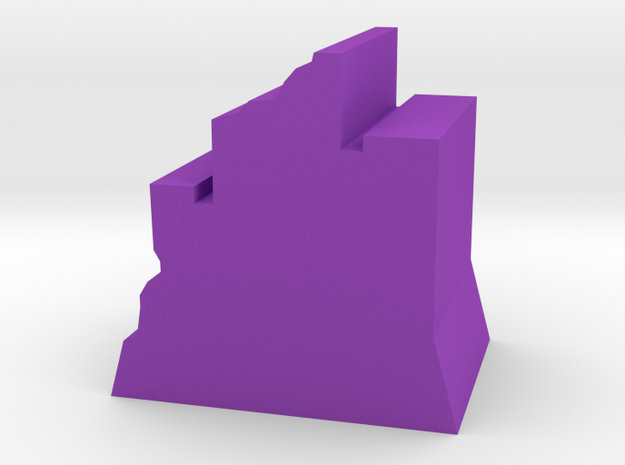 Game Piece, Ruined Fortress in Purple Processed Versatile Plastic