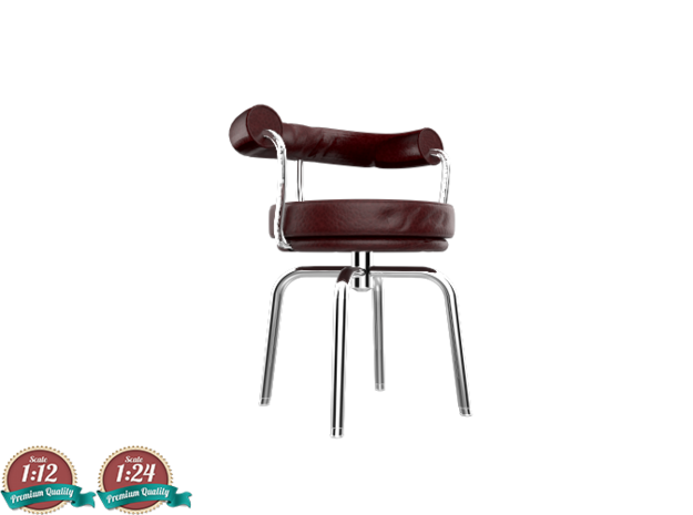 Miniature LC7 Chair - Le Corbusier in White Natural Versatile Plastic: 1:24