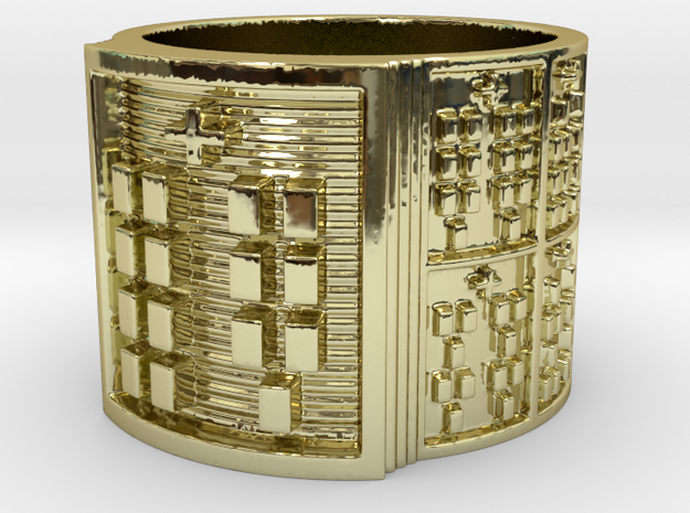 OKANAYEKUN Ring Size 13.5 in 18k Gold Plated Brass