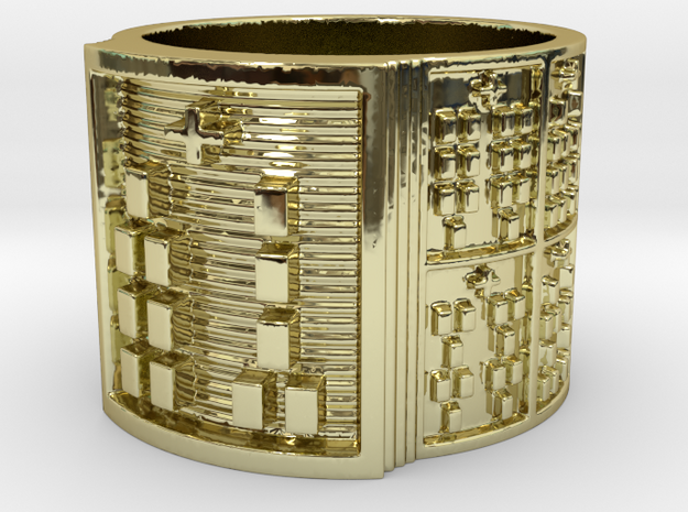 OGUNDABARA Ring Size 13.5 in 18k Gold Plated Brass