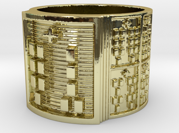 OGUNDAKANA Ring Size 13.5 in 18k Gold Plated Brass