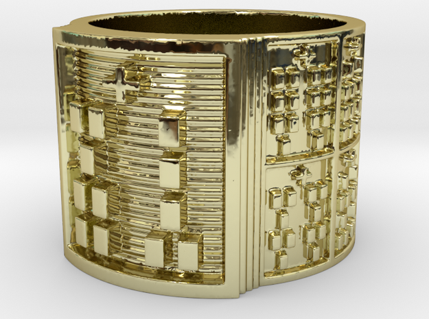OGUNDAKA Ring Size 13.5 in 18k Gold Plated Brass