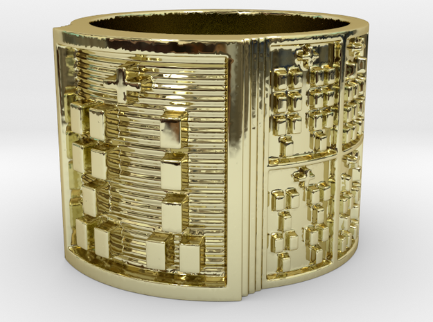 OGUNDATRUPON Ring Size 13.5 in 18k Gold Plated Brass