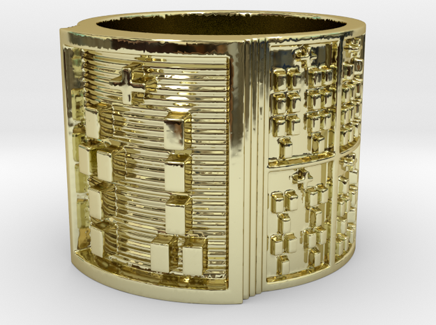 OGUNDATETURA Ring Size 11-13 in 18k Gold Plated Brass: 12 / 66.5