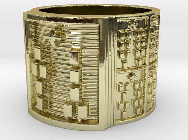OGUNDATETURA Ring Size 13.5 in 18k Gold Plated Brass