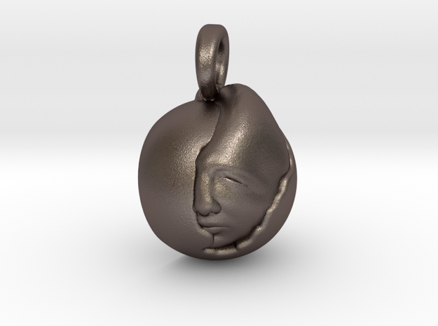 Trapped Head in Polished Bronzed Silver Steel
