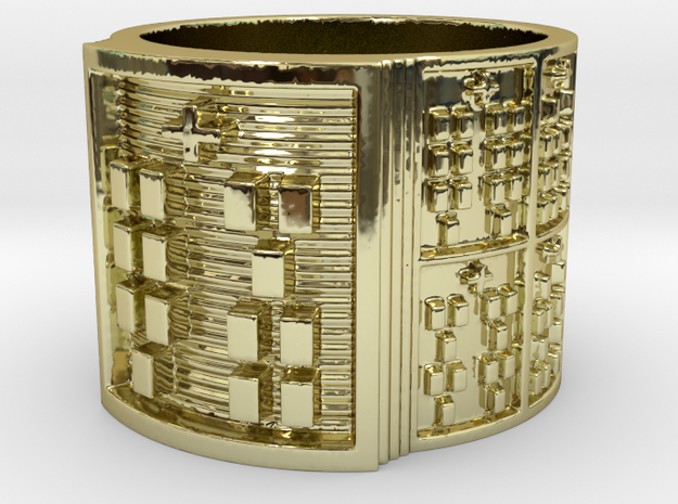 IKAKANA Ring Size 13.5 in 18k Gold Plated Brass