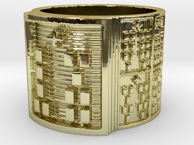 IKAOGUNDA Ring Size 13.5 in 18k Gold Plated Brass