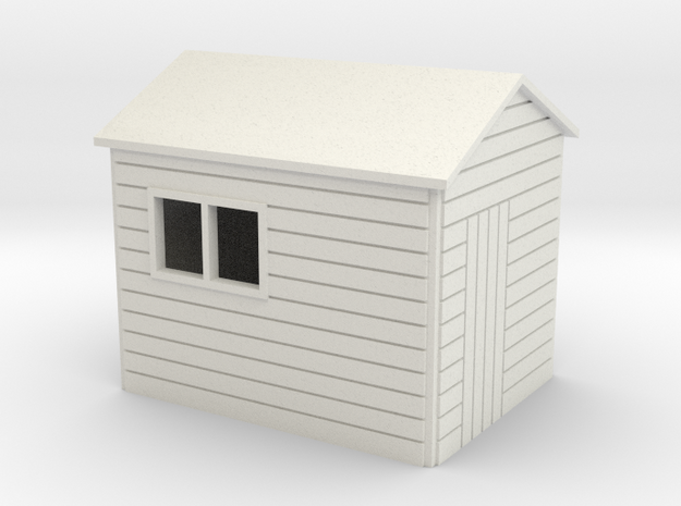 Garden Shed 8x6 ft 7mm scale in White Natural Versatile Plastic