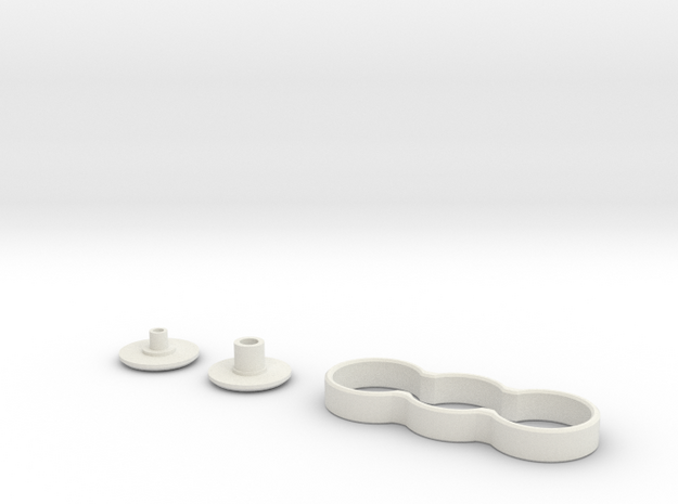 Minimalistic Double Spinner with Buttons in White Natural Versatile Plastic