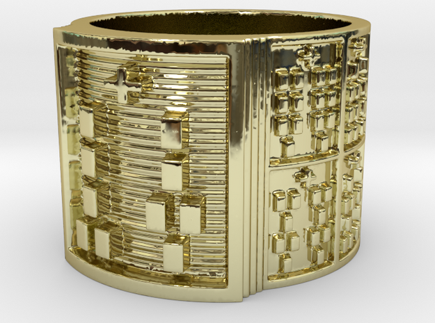 IRETEKUTAN Ring Size 13.5 in 18k Gold Plated Brass