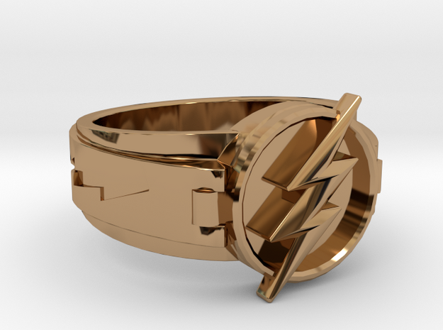 V3 Regular Flash Ring Size 16, 24.64mm in Polished Brass