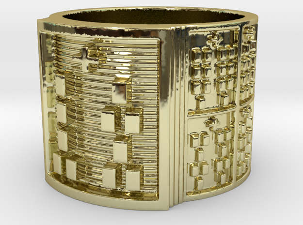 OSHEOMOLU Ring Size 13.5 in 18k Gold Plated Brass