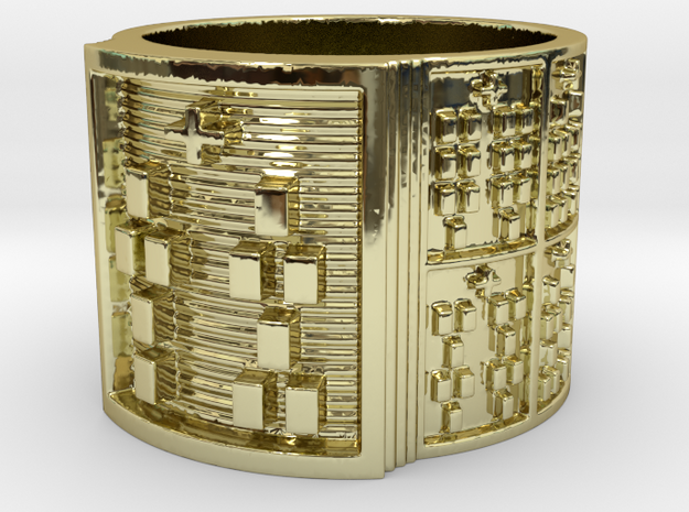 OSHETURA Ring Size 13.5 in 18k Gold Plated Brass