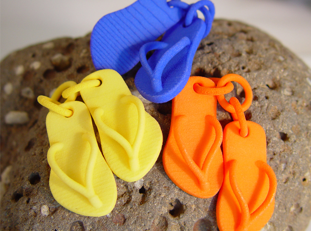 Flip-Flops Pendant in Orange Processed Versatile Plastic