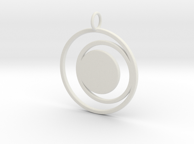Abstract Two Moons Pendant Charm in White Natural Versatile Plastic