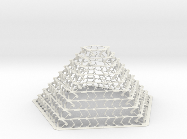 Pentagonal Pyramid Staggered for Led Bulb E27 Lamp in White Natural Versatile Plastic