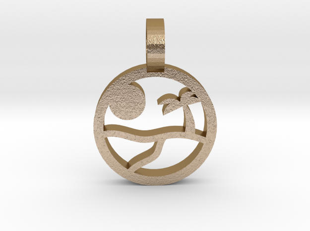 Beach Pendant in Polished Gold Steel