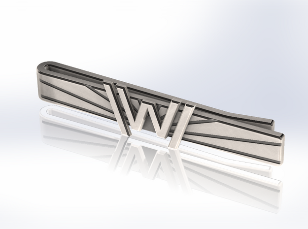 Westworld Tie Clip [Sunrise Edition] in Polished Bronzed Silver Steel
