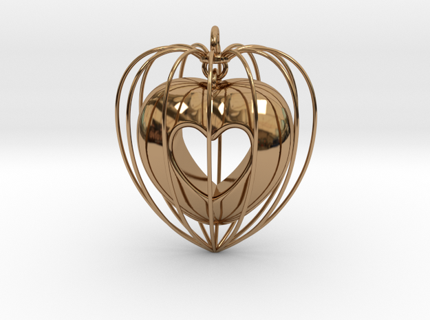 Heart Pendant in Polished Brass (Interlocking Parts)