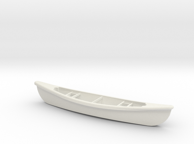 1/24 Scale 15 Ft Canoe in White Natural Versatile Plastic