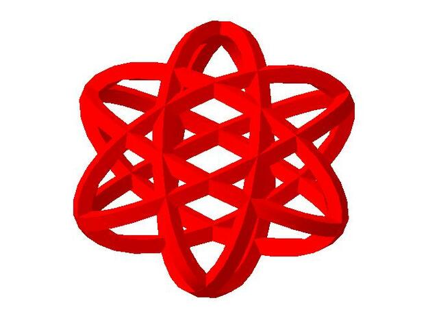 Ellipse pendant in Red Processed Versatile Plastic