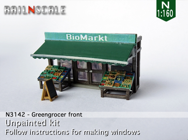 Greengrocer front (N 1:160) in Tan Fine Detail Plastic