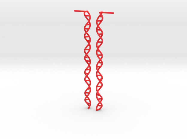 Double Helix 73 mm (2.9") Earrings in Red Processed Versatile Plastic