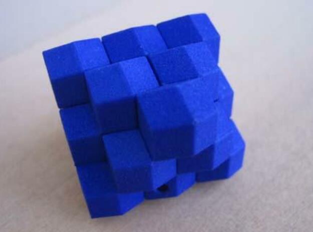 Octahedron with child in Blue Processed Versatile Plastic