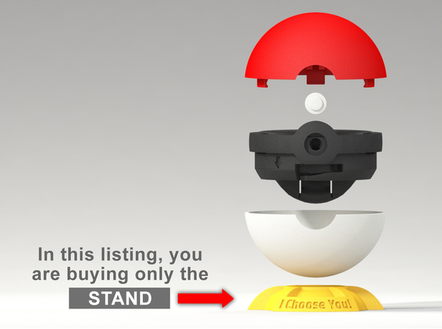 Pokeball Pokemon Go "Ring Box" (STAND) in Yellow Processed Versatile Plastic