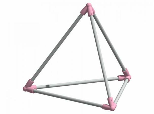 Tetrahedron in White Processed Versatile Plastic